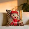 Masha And The Bear Cushion Cover Cozy Velvet Throw PillowSoft Warm Cushion For Sofa  Bed