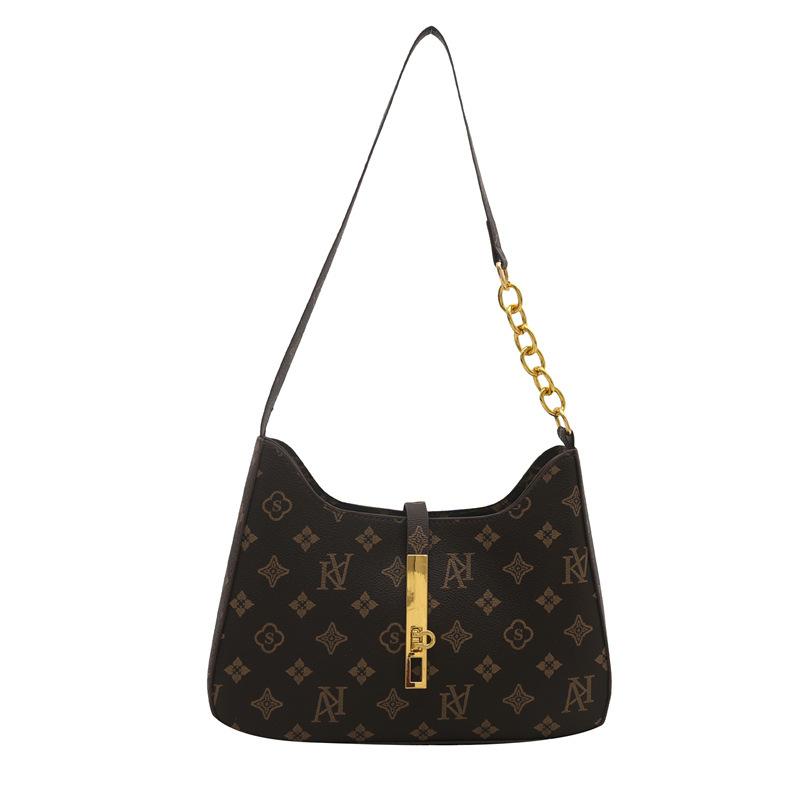 Popular retro printed underarm bag women's new spring and summer fashion shoulder bag fashion simple handbag