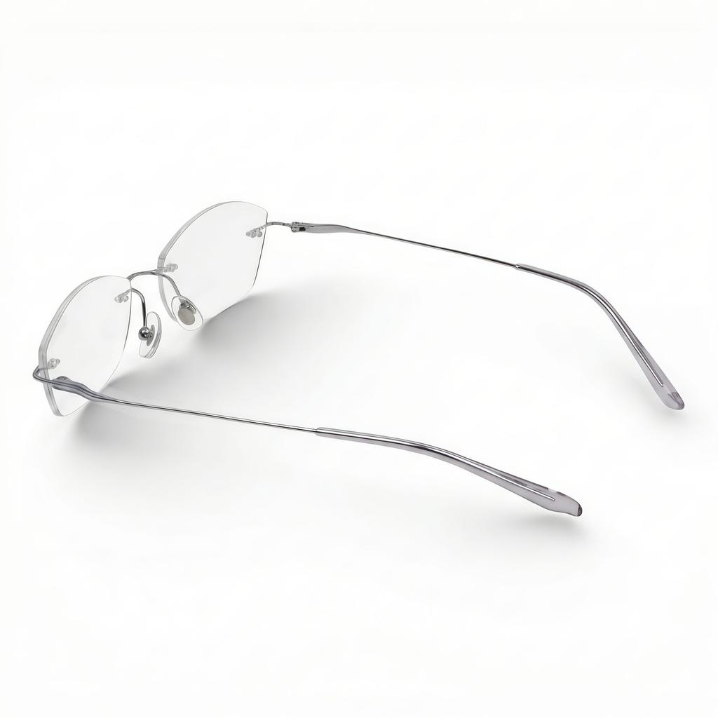 Adije Lunix (Silver Blue) Yu1009 Rimless Titanium Eyeglass Frames