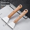 304 Stainless Steel Fish Scale Scraper with Beech Wood Handle - Efficient Handheld Fish Scaler for Home & Commercial Kitchens.