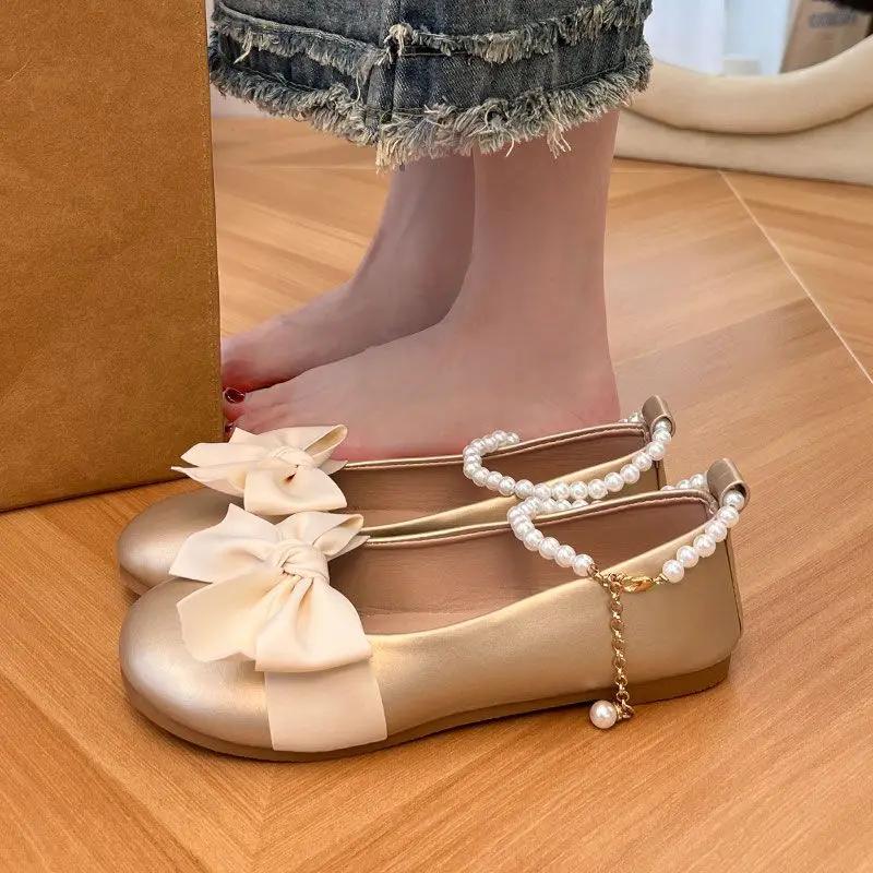 

Модные милые золотые туфли-лодочки в японском стиле лолита, элегантная и модная шикарная модель, тренд 2025 года, женская обувь-слипоны 40