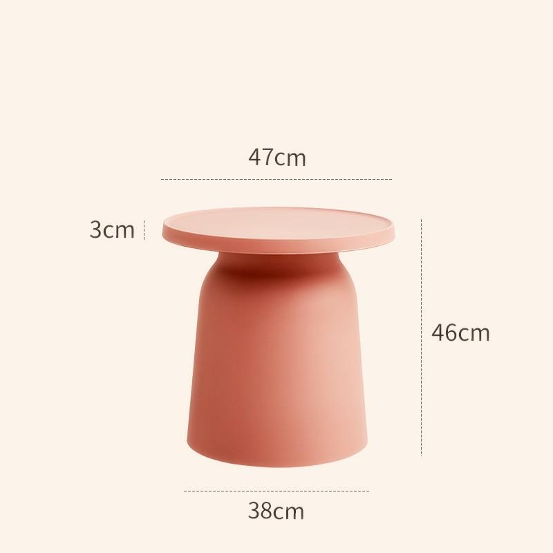 Nordic Style Plastic round Coffee Table Sofa Side Small-Space Corner Table with Wide Storage Desktop for Home Furniture