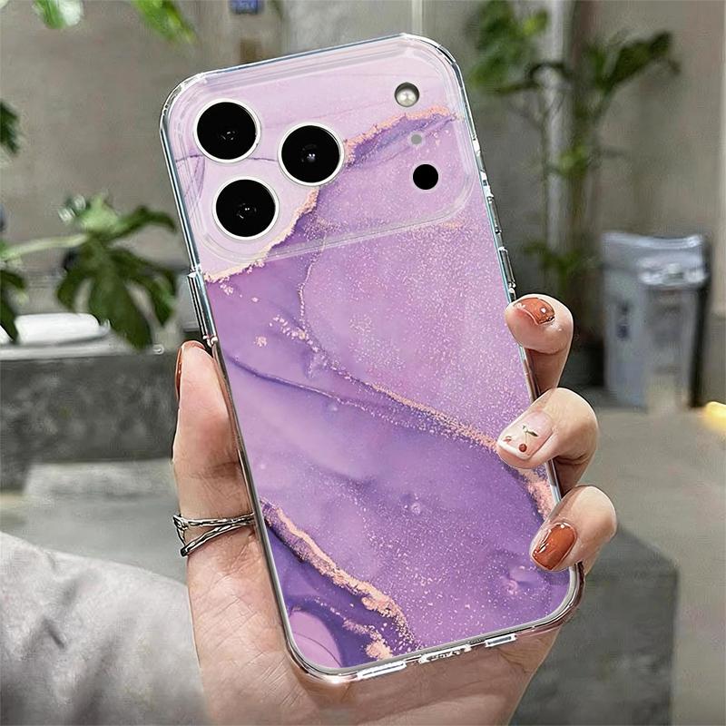 Golden Marble Pattern Phone Case For iPhone 17 Pro Max Coque iPhone 16 15 14 13 Pro Max 11 Clear TPU Silicone Soft Cover