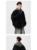 Men's Autumn/Winter Deconstructed Cotton Jacket, Faux Two-Piece, Street Hip-Hop Style, Outdoor Hooded Top