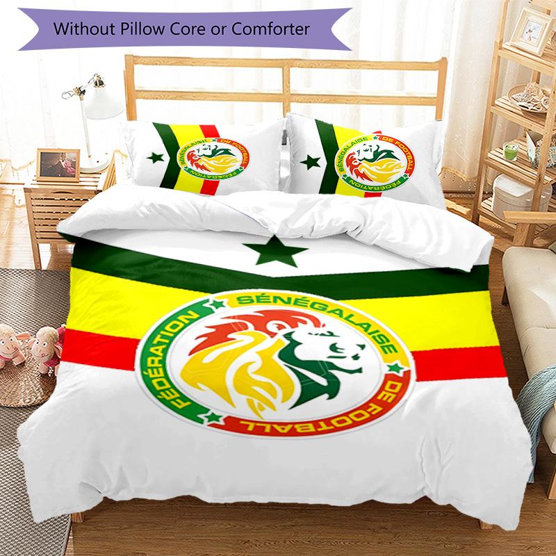 Senegal 3pcs Bedding Set Duvet Cover Closure Includes 1 Duvet Cover & 2 Pillowcases for All Seasons Bedroom Home Dorm Decor