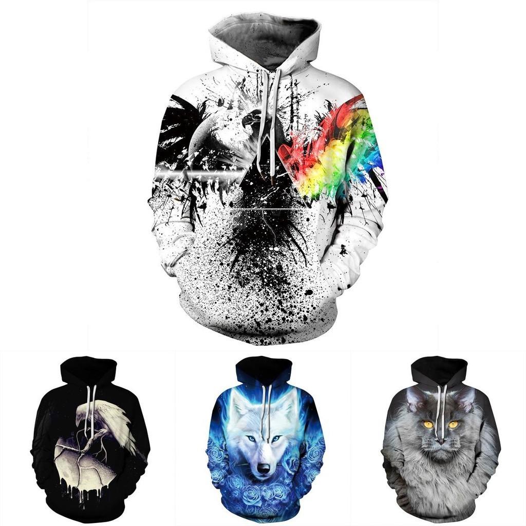 Galaxy Space 3d Wolf Graphics Sweatshirt Jacket Pullover Hoodie Unisex Sweater