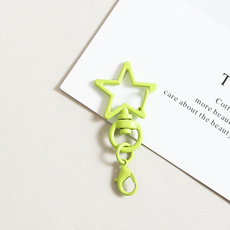 10Pcs Metal Colorful Five-Pointed Star Keychain Keyring Hooks With Lobster Clasp For Diy Craft Jewelry Making Keychain Supplies