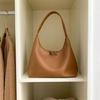 Shoulder Bag for Women Retro Pu Leather Clutch Purses Simple Hoboes Handbag with Zipper Closure Evening Underarm Purse