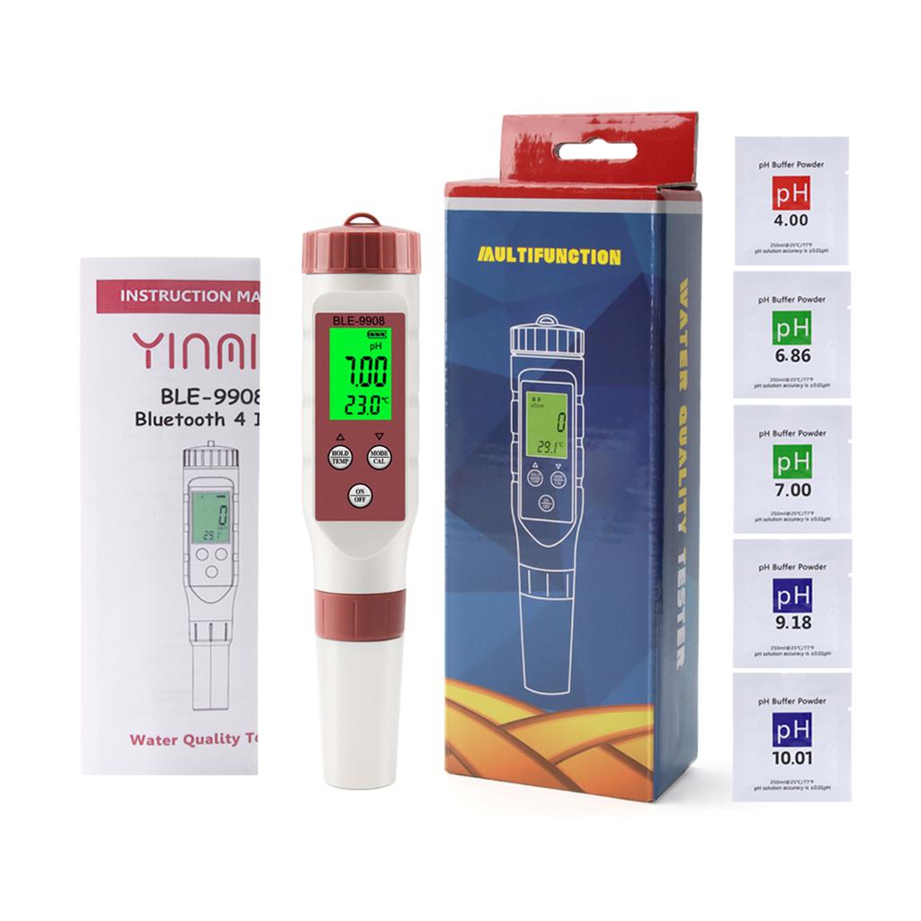 PH Meter High-Precision for Water Quality Tester Pen Measurement for Aquarium Swimming Pool Saltwater Tanks Hydroponics