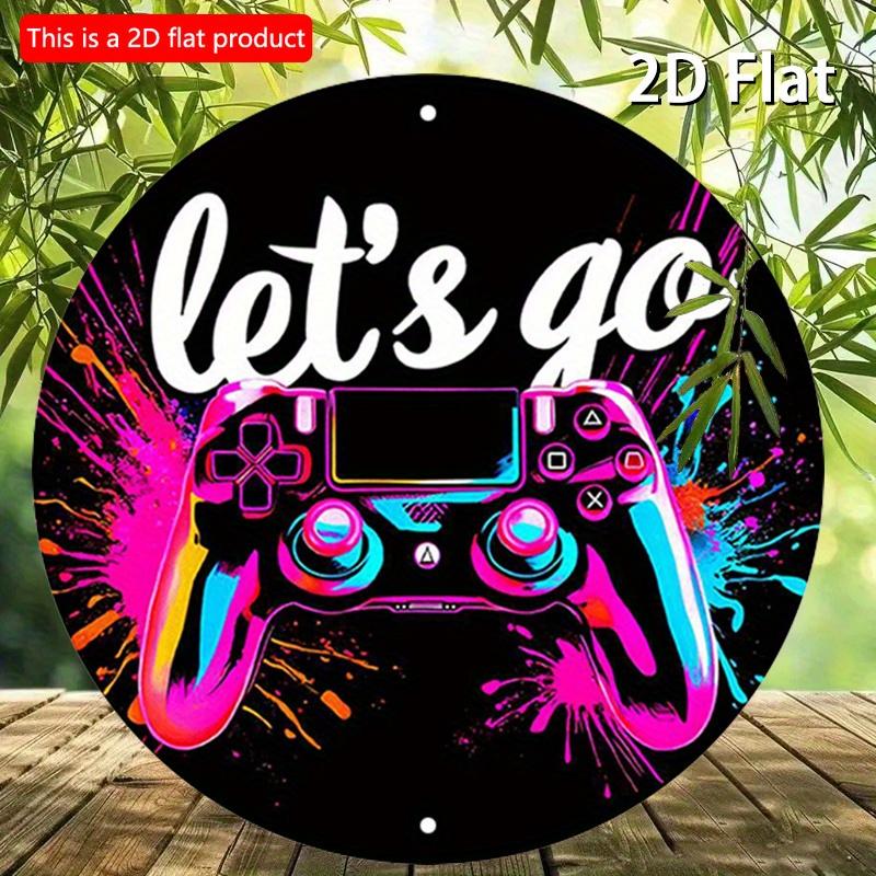 Płaski znak drewniany 2D o wymiarach 20*20 cm, okrągły, z żywym wiejskim wzorem związanym z grą, do dekoracji domów, garaży, restauracji lub kawiarni.