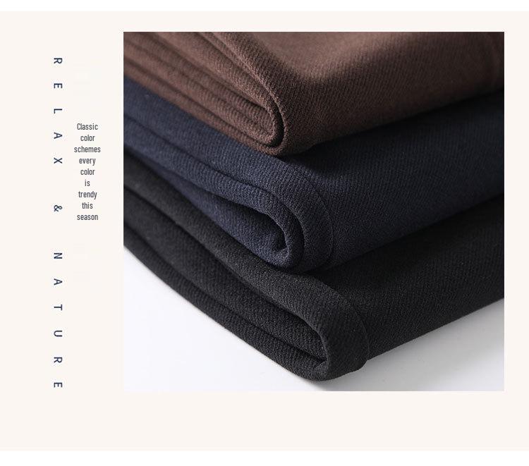 Premium Coffee Wool Wide-Leg Women's Pants - New 2025 Autumn/Winter High-Waisted Slimming Loose Fit, Plus Velvet Thick Straight-Leg.