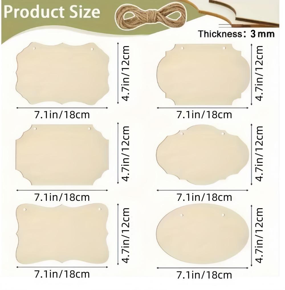 Wooden Blank Hanging Sign, Create DIY Handmade Painting Craft, Writing and Home, Room Decoration, Suitable for Various Occasions