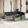 VidaXL Garden Lounge Set with Cushions 7 Pcs Light Grey Wicker 3267302