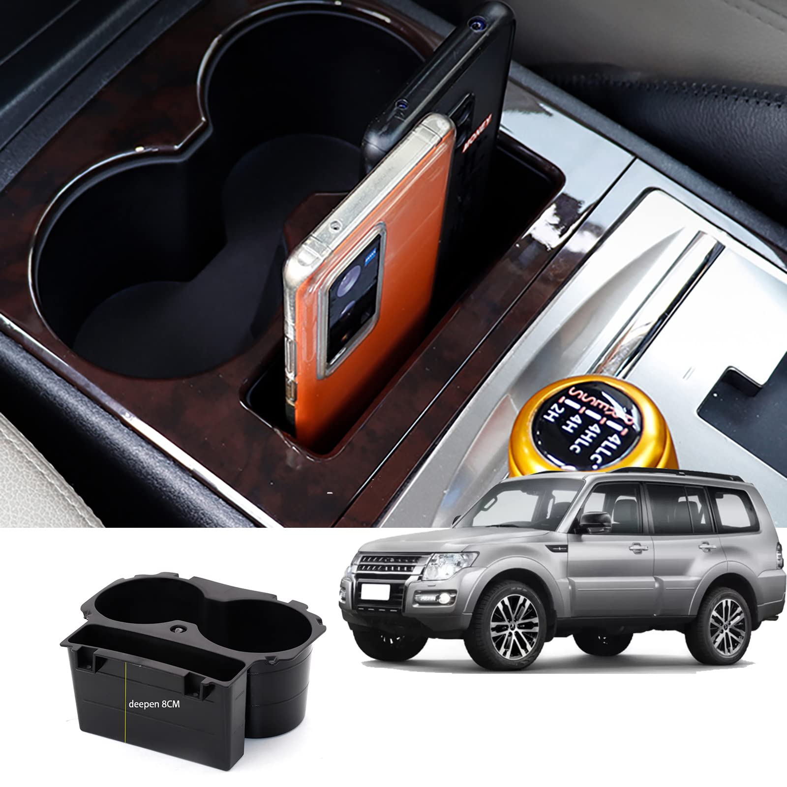 

Aosseiye Storage Box Car Front Seat Cup Holder Central Control Storage Box Mitsubishi Montero