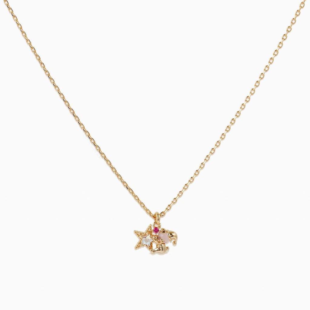 18K Gold Plated Cute Teddy Bear Necklace with Christmas Hat - Trendy Pendant Jewelry