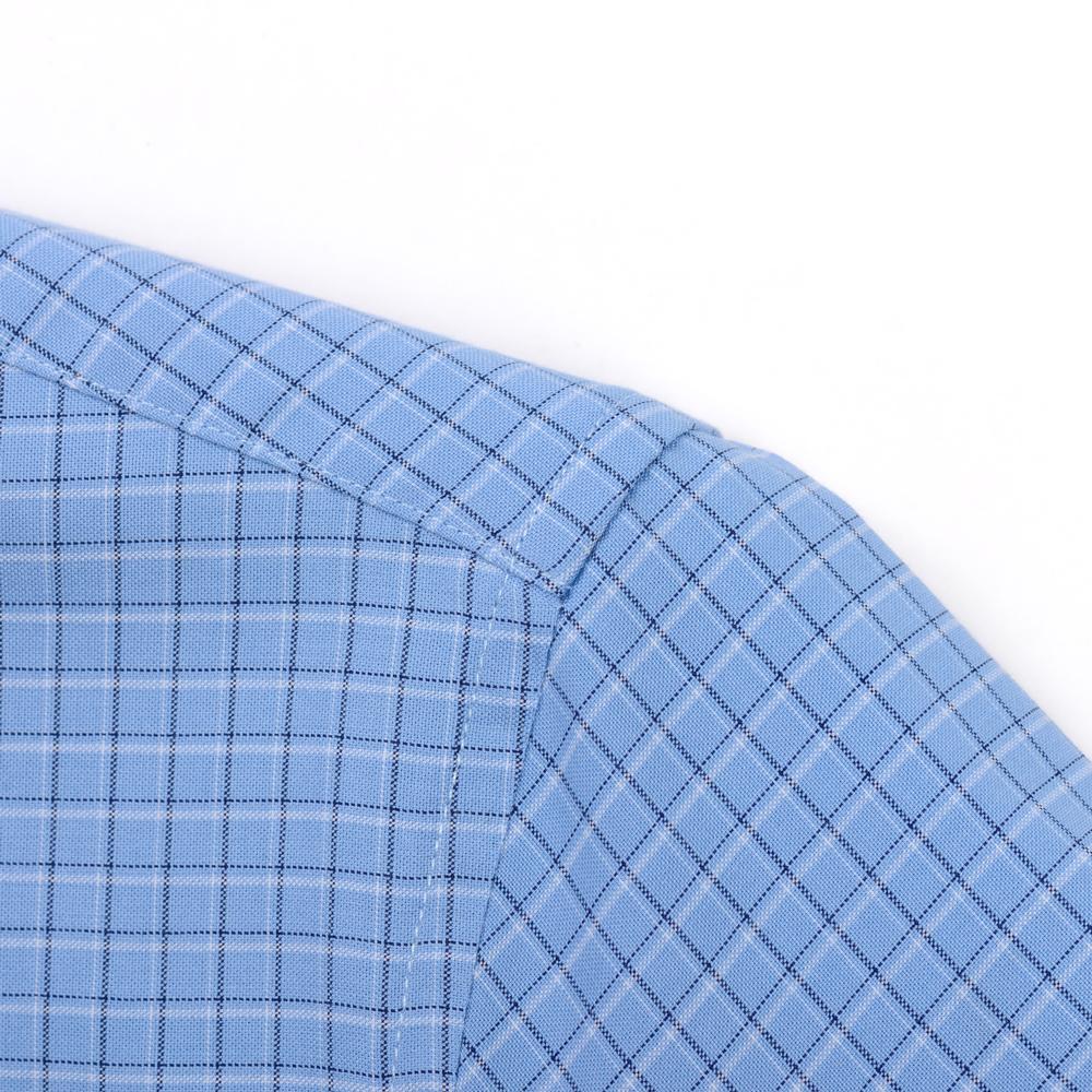 Pánské měkké pohodlné kostkované košile s dlouhým rukávem, nemačkavé modální bavlněné košile s ležérním límečkem na knoflíčky a kapsou