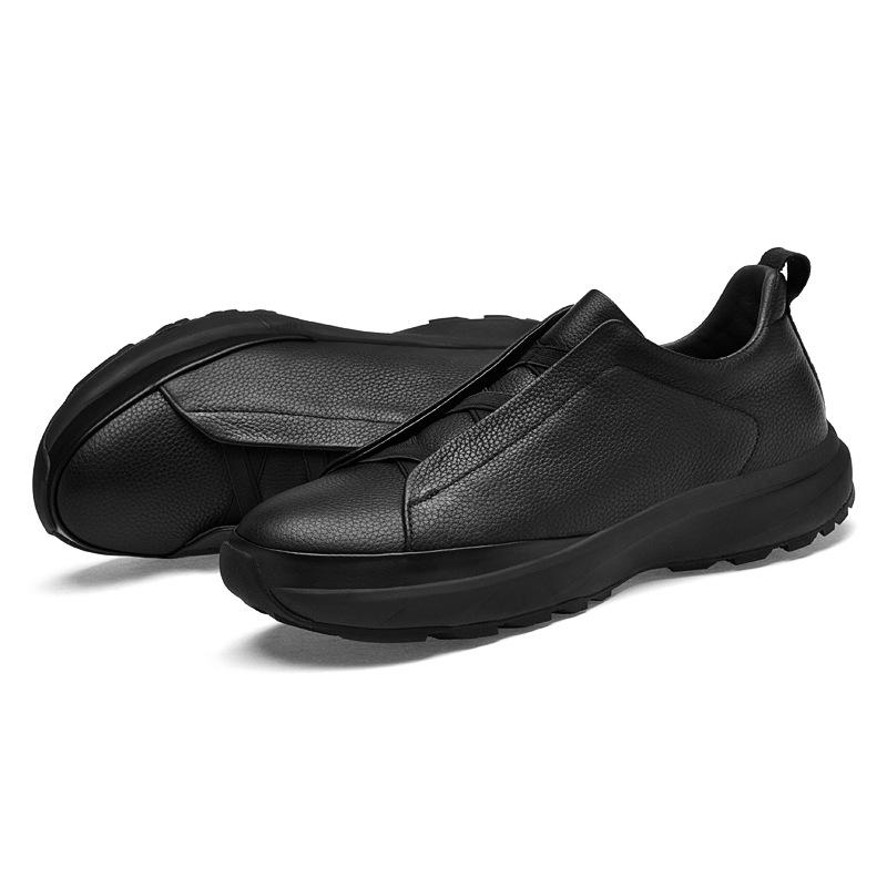 Men s European Genuine Leather Lightweight Comfortable Casual Hiking Shoes 40 чёрный