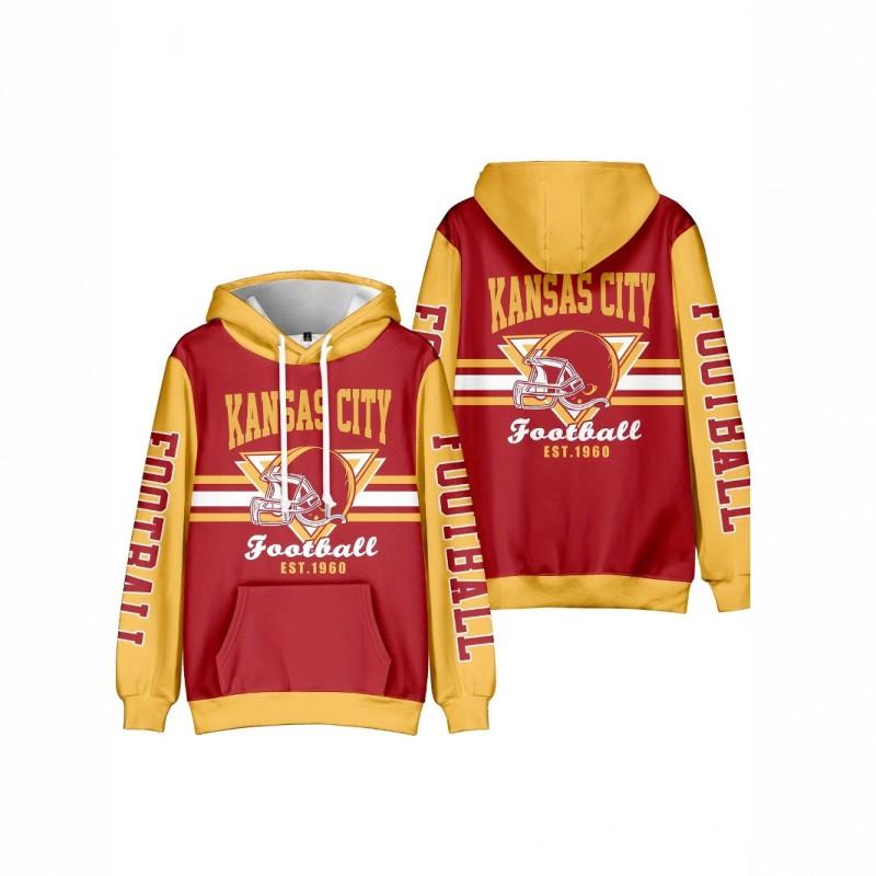 Mens Hooded Sweatshirt 3D Digital Print San Francisco Football Graphic Casual Sports Pullover