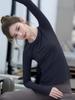 Women's Red Long Sleeve Fitness Set - Stylish Pilates & Yoga Top
