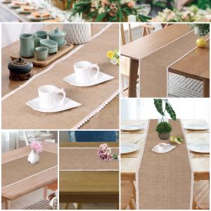 Linen Table Runner Lace Table Cloth Party Supplies Christmas Wedding Decorations