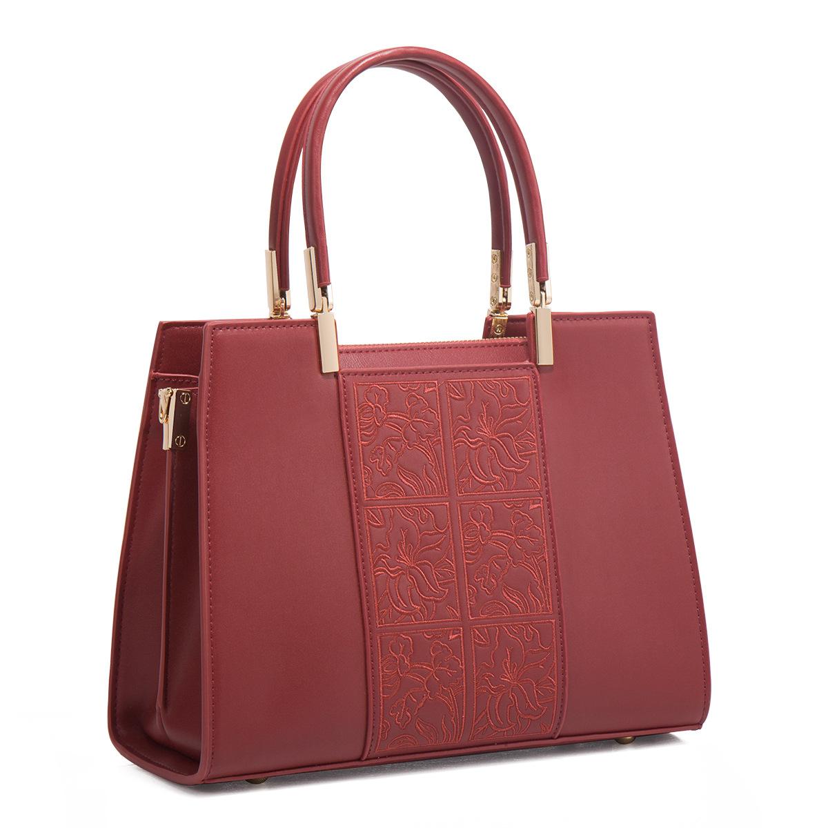 Mother S Day Gift Embroidered Red Wedding Bag Bridal Bag Women S Bag Mother Bag Handbag Large Capacity