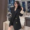 Spring-Autumn 2024 Gold Button One-Size Loose Blazer Jacket