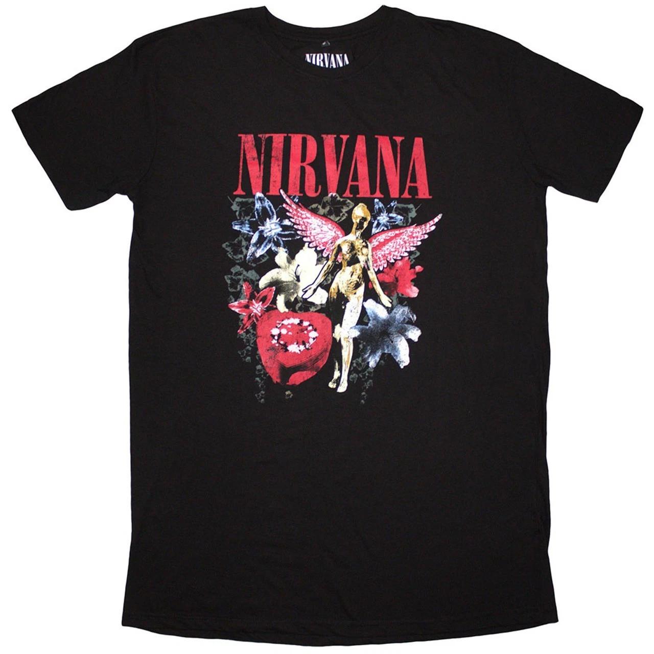 Nirvana  In Utero Vintage Collage  Black Women s T shirt Dress - NEW OFFICIAL S