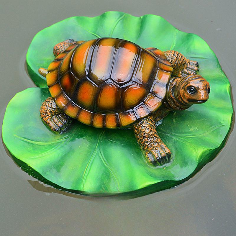 Resin Floating Frog Turtle Fish Pond Flowing Water Fountain Water Surface Lotus Flower Decoration Resin Crafts Floating Crafts