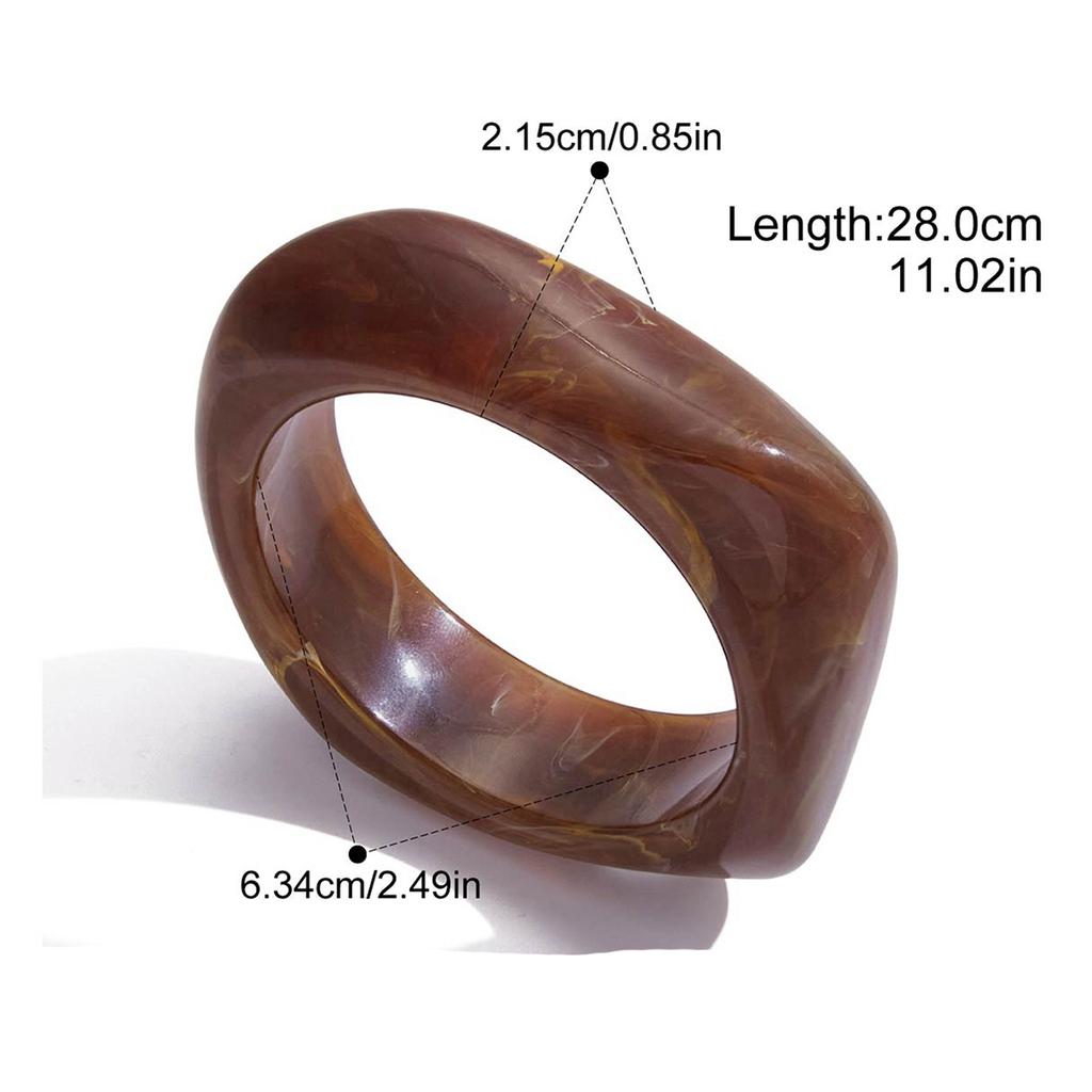 Yori Hot Style White Black Brown Resin Chunky Hoop Bracelet Bangle Daily Trendy Jewelry Gift Waterproof Accessory