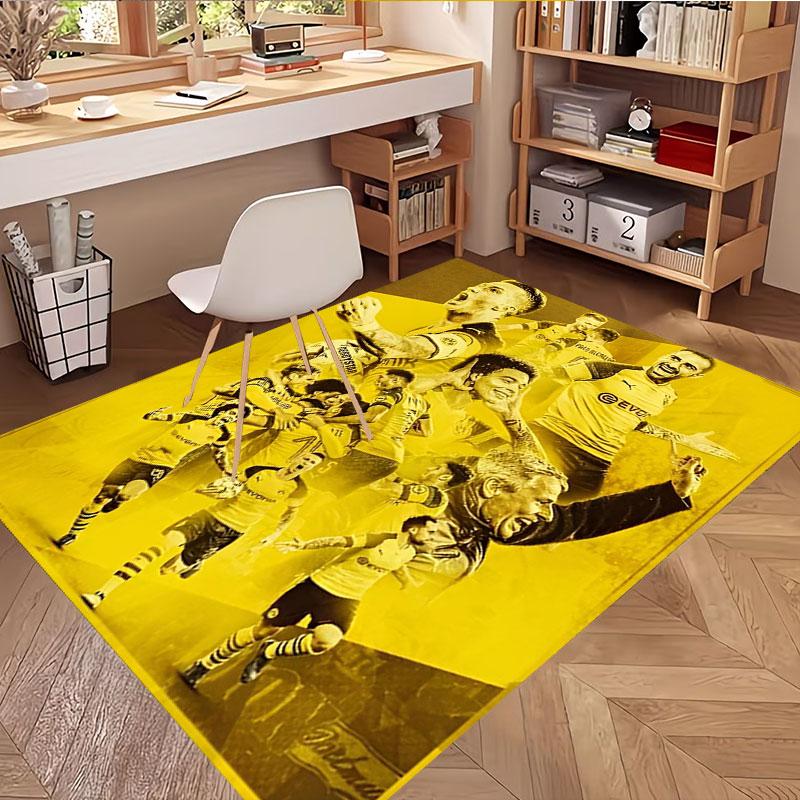 Borussia Dortmund Print Rug, Washable Floor Carpet, For Entryway Dorm Laundry Room Office Study, Home Decor Birthday Christmas Gift