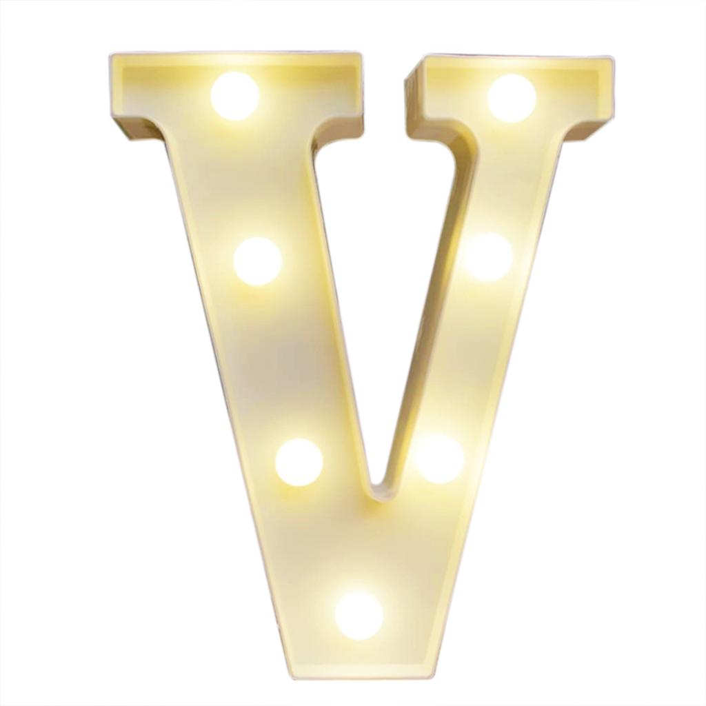 Alphabet LEDs Light Standing Letters Sign with Bulbs Night Lamp Warm White Constant Bright Light Effect 2 * AA Cell Operated IP54 Water Resistance