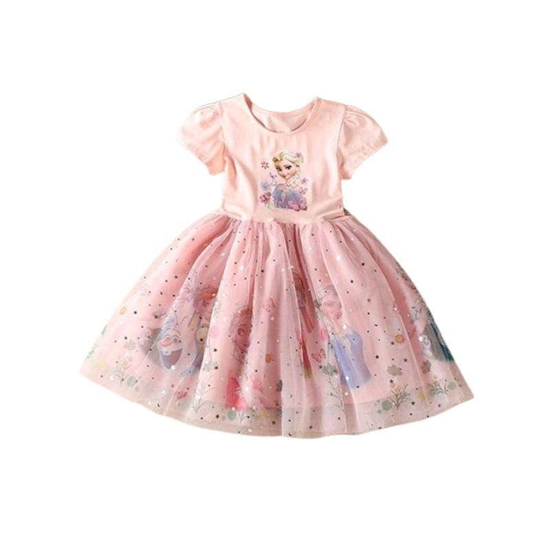 

Платье принцессы Эльзы из мультфильма «Холодное сердце» для детей, девочек, нарядный костюм для вечеринки, косплей 120cm розовый