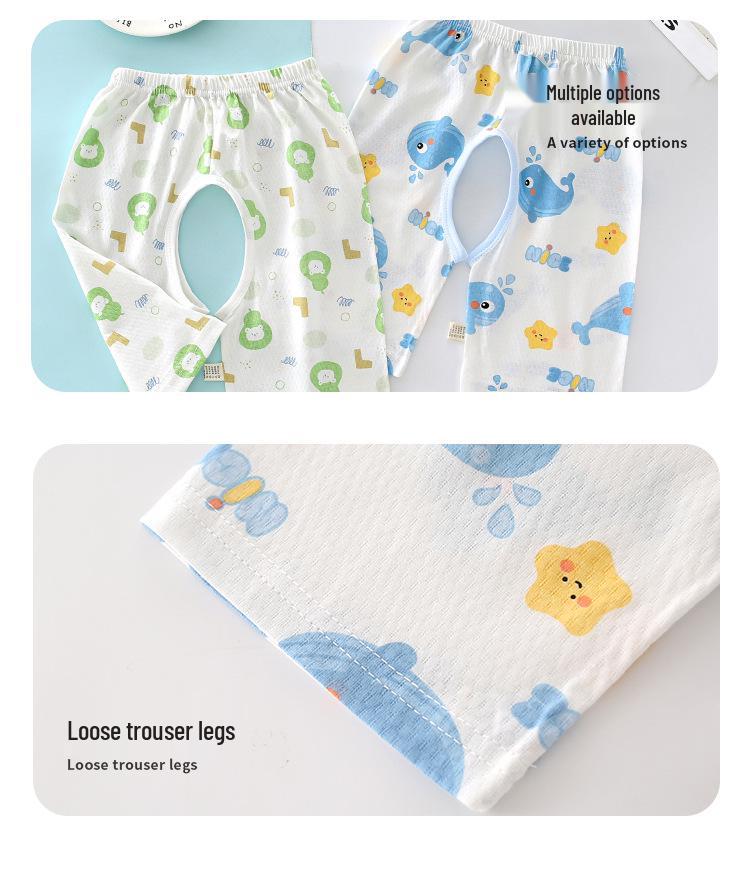 Baby Cotton Cartoon Open-Crotch Pants for Potty Training - Cool & Cute Summer Style for Infants & Toddlers