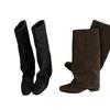 2025 new thick heel retro tall knight boots women's head stacking boots but knee pant tube boots