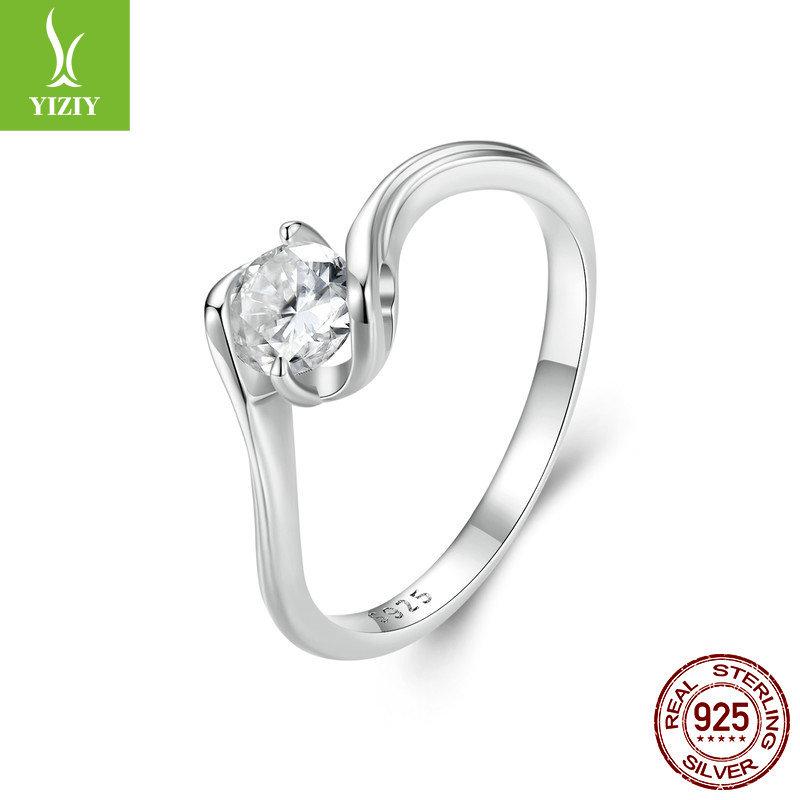 

50 Points Moissanite Ring Romantic Wedding Ring, Classic Sparkling 925 Sterling Silver Ring Jewelry Msr040 8