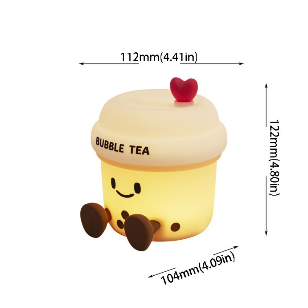 Silicone Material Bubble Tea Led Lamp Not Dazzling Cartoon Table Lamp  Bedside Light