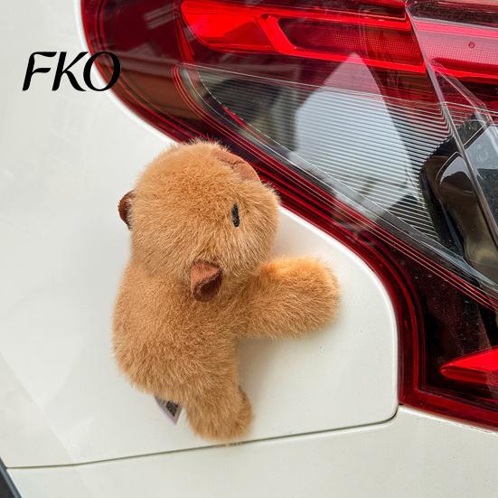 Fluffy Car Dashboard Toy Plush Magnetic Ornament, 15cm Soft Stuffed Animal Decor for Center Console Dashboard, Rearview Mirror, Refrigerator,