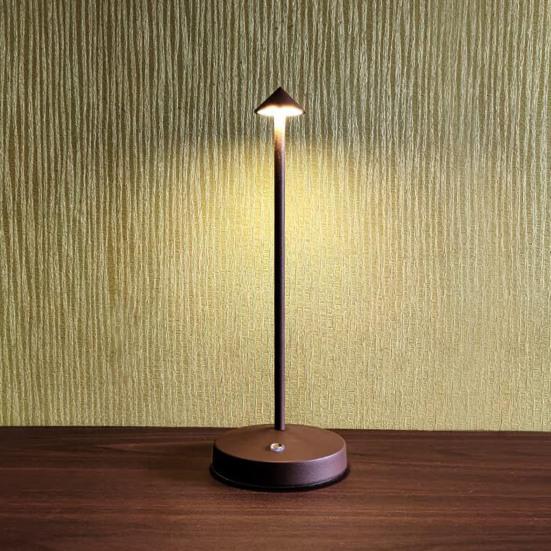 Lampă de birou din metal alimentată cu baterie, control tactil, fără pâlpâire, reglabilă, design anti-alunecare, lampă modernă de noptieră fără fir