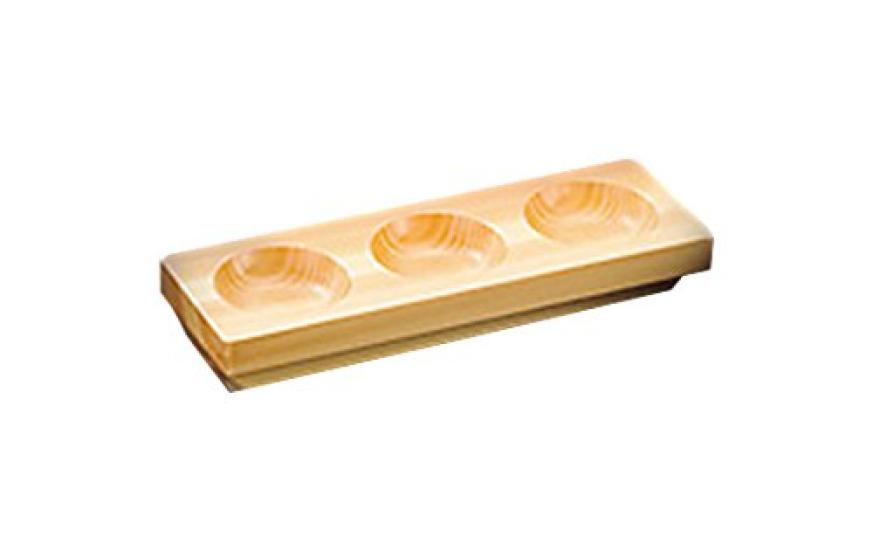 Yamako Hinoki Condiment Plate 3-Hole