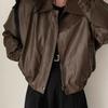 Autumn and winter velvet leather jacket women's leather loose thickened jacket new short top