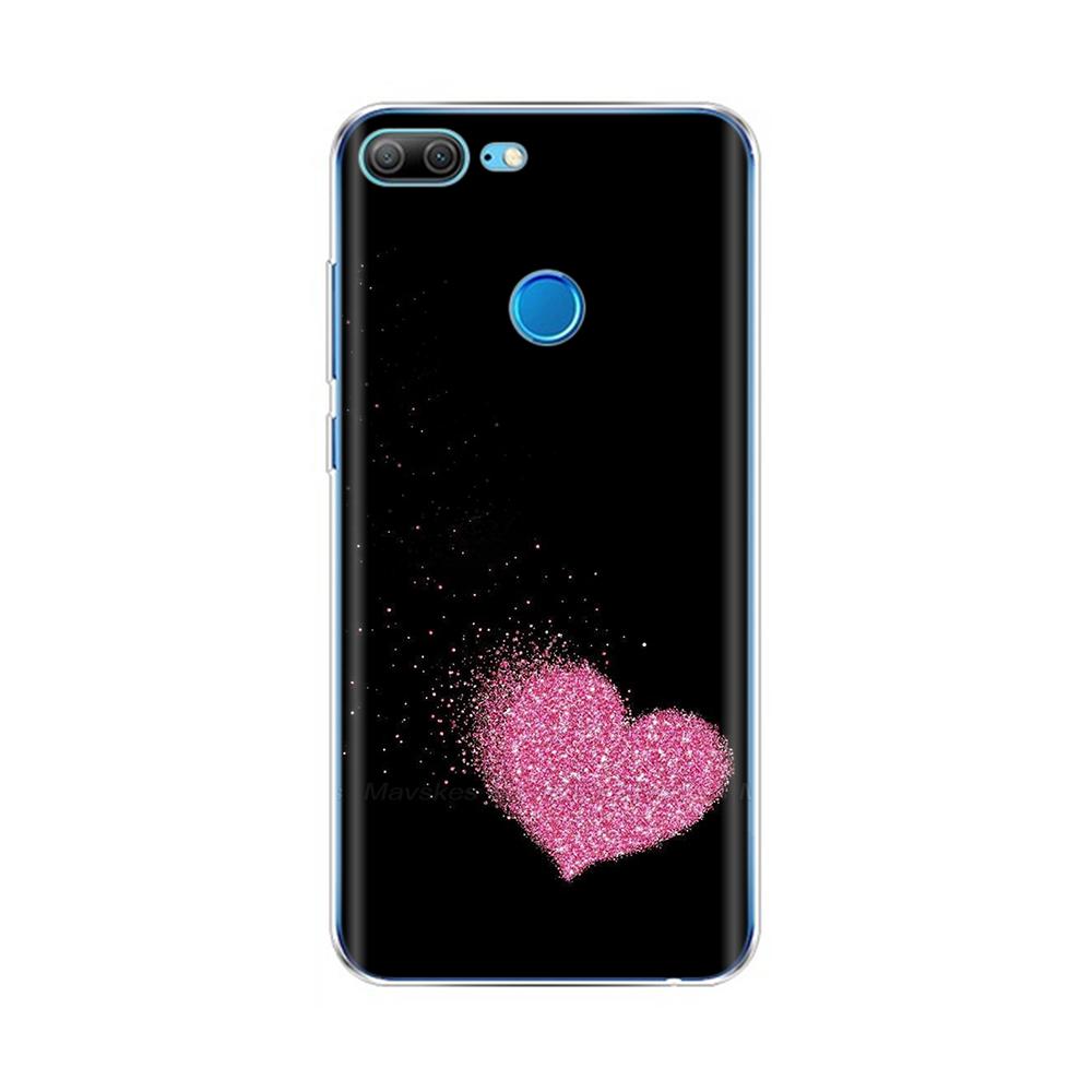 Phone Case For Honor 9 Lite Back Cover for Huawei Honor 9 Lite Cases Transparent Silicon TPU Protective Cats Flower Print Covers