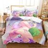 New Sagiri Izumi Bedding Set 3D Anime Cartoon Duvet Cover Kawaii Girls Adult Kid Bedroom 3 Piece Set