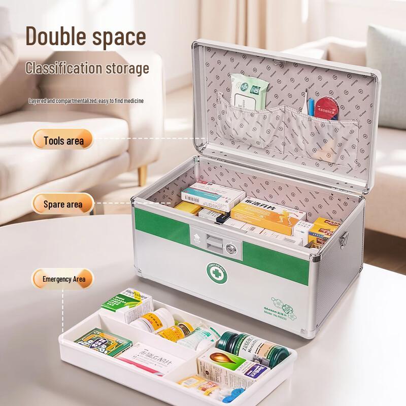 12-inch Multi-functional Aluminum Alloy First Aid Storage Box