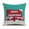 Christmas Pillow Cover Christmas Pillow Linen Cartoon Print Holiday Home Bed Cushion Cover