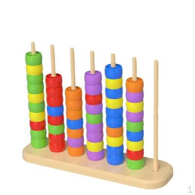 Jouets à empiler de tri par couleur Jouet de séquençage à perles Ensemble Jeu de comptage Éducatif pour Garçons Filles