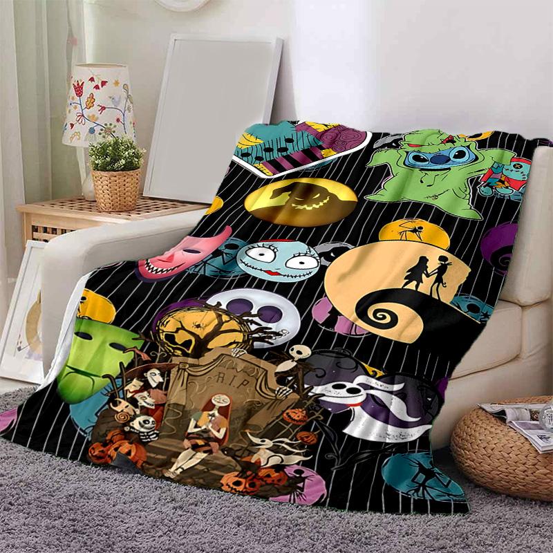 1pc Nightmare Before Christmas Art Soft Throw Blanket Flannel All Season Light Weight Living Room/Bedroom Warm Blanket. M7290143