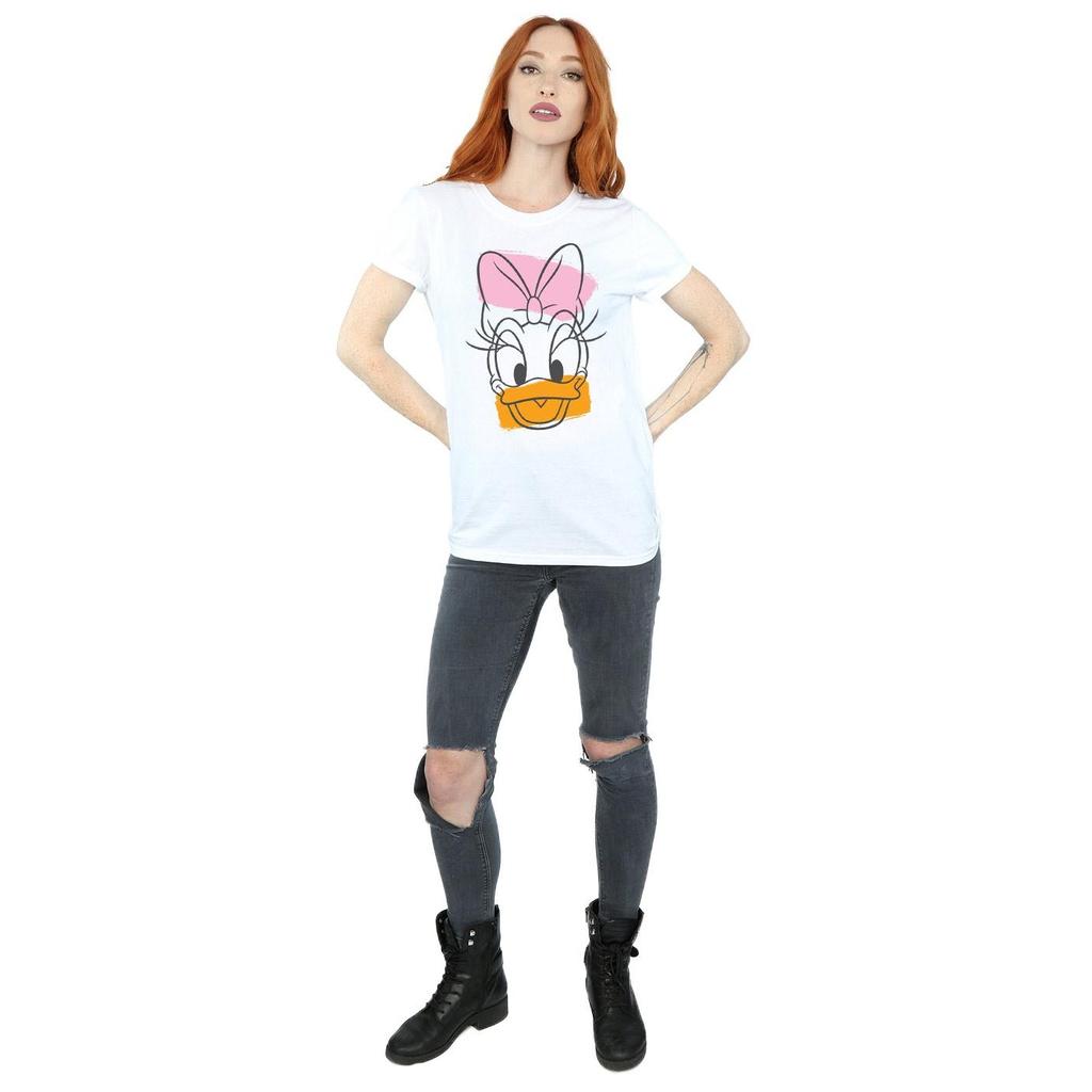 Disney Womens/Ladies Daisy Duck Head Cotton Boyfriend T-Shirt