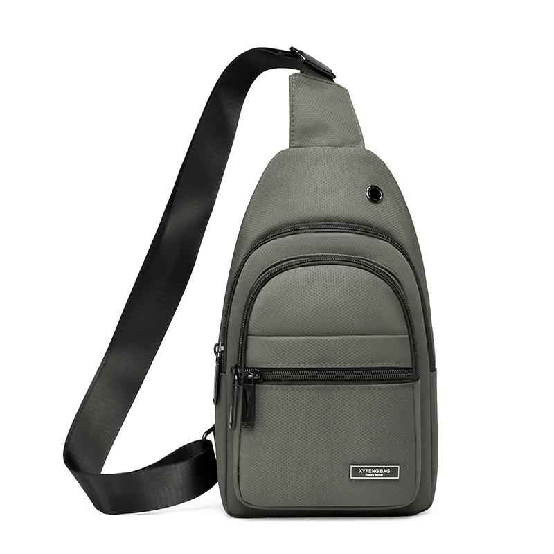 

Спортивная однотонная нагрудная сумка Мужская сумка через плечо Многофункциональная дорожная сумка на плечо светло-серый