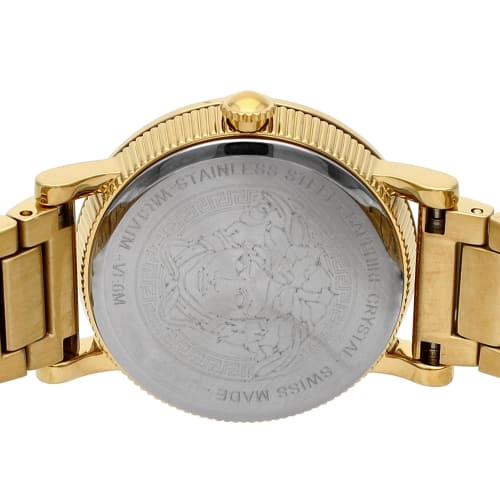 Versace STUD ICON Watch, 28mm, VE6M00622, Women's, Gold, Black Dial, Quartz Movement, Water Resistant, Sapphire Crystal