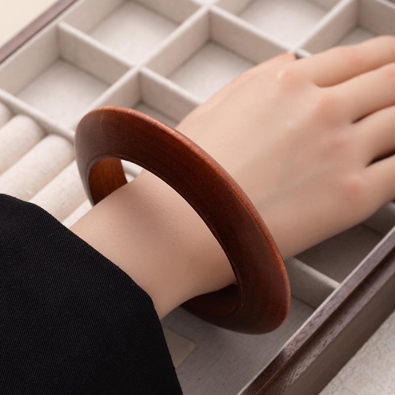 New Chinese Retro Ethnic Style Wood Literary And Artistic Safety Bracelet High-End Sense Simple Niche Solid Wood Bracelet Bracelet Bracelet
